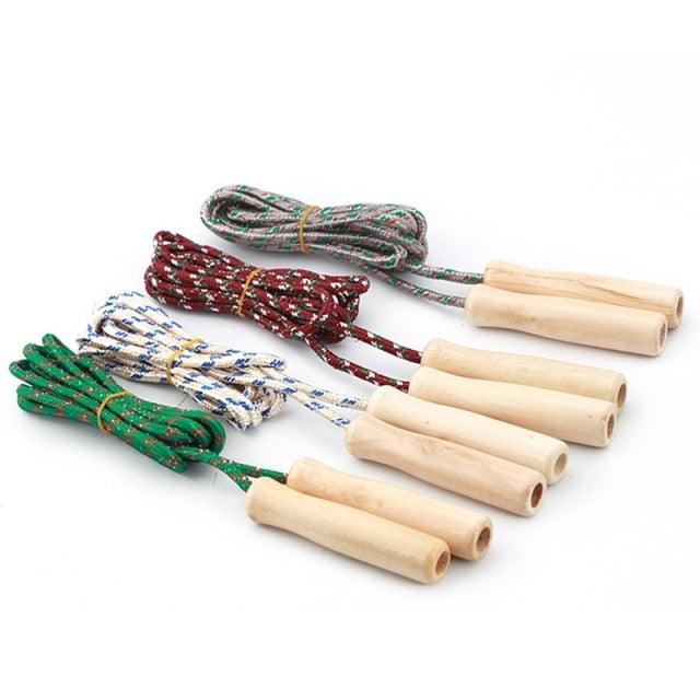 Kids Skipping Jump Rope Practice Speed Wood Grip Handle Children Kid Fitness Training Outdoor Activity for Kids Great Party Favor